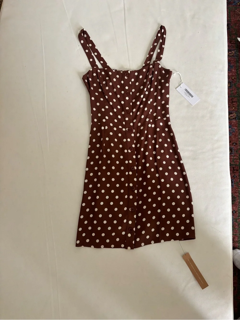 Reformation Brown and White Polka Dot Mini Dress - Picture 5 of 5